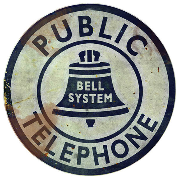 Vintage Public Telephone Metal Sign Main Image