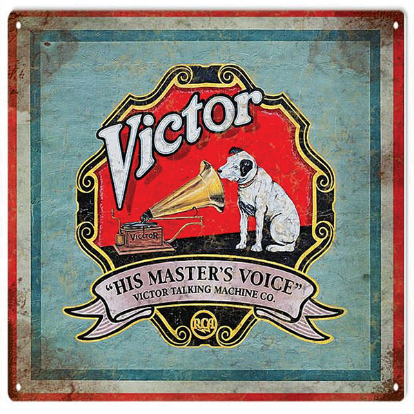 Victor His Masters Voice Metal Sign Main Image