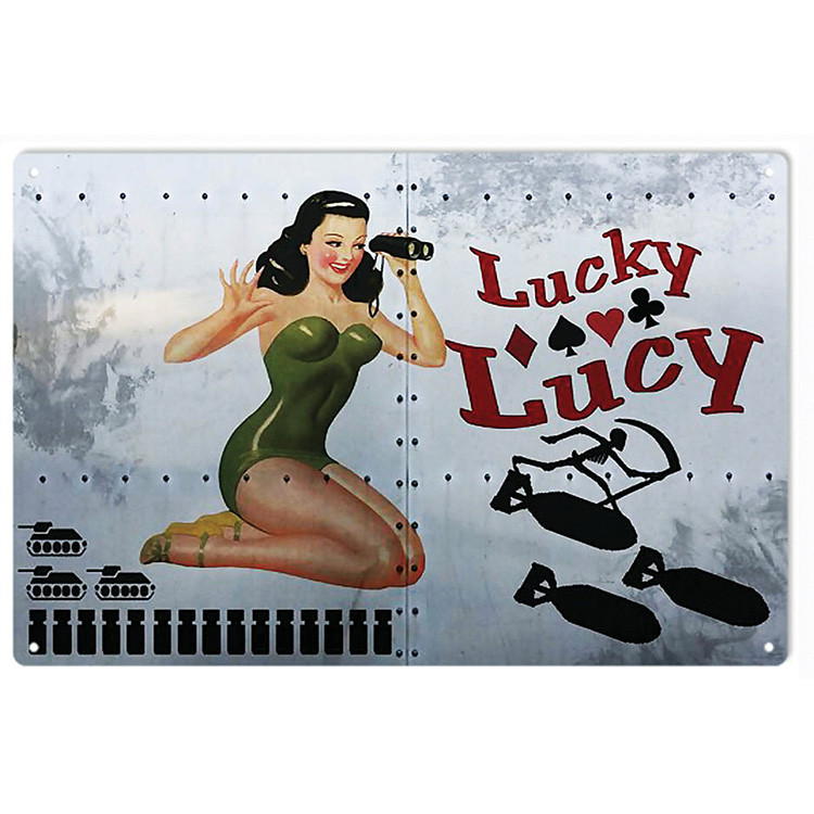 Lucky Lucy Nose Art Metal Sign Main Image