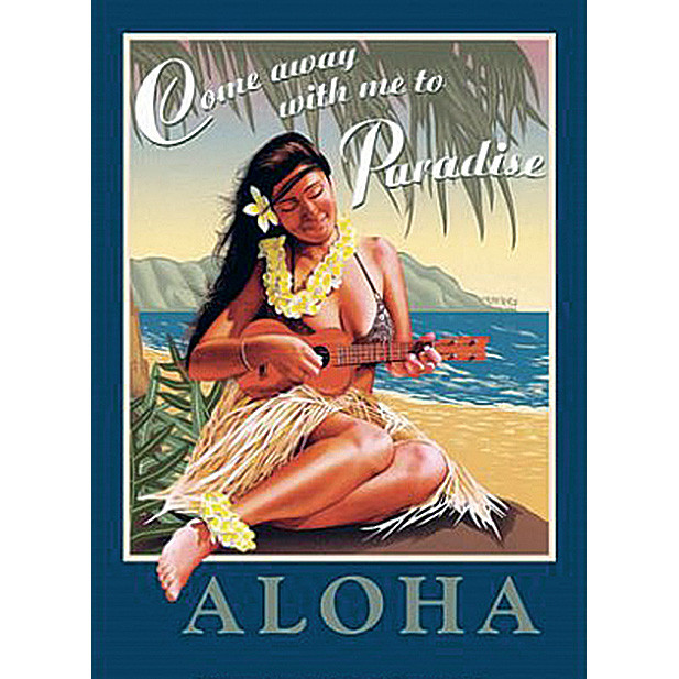 Come Away With Me to Paradise - Aloha Metal Sign Main Image