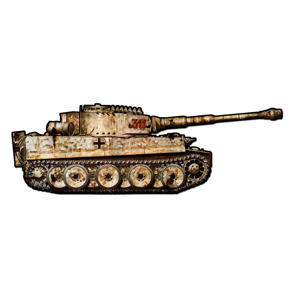 Tiger Tank Cutout Metal Sign Main Image