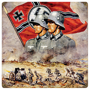 Soldiers and Flags Metal Sign Main Image