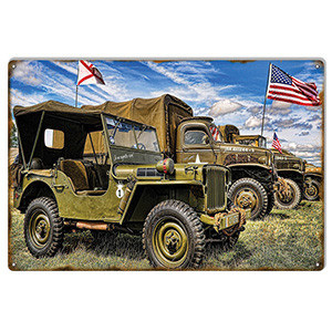 Military Jeep Metal Sign Main Image