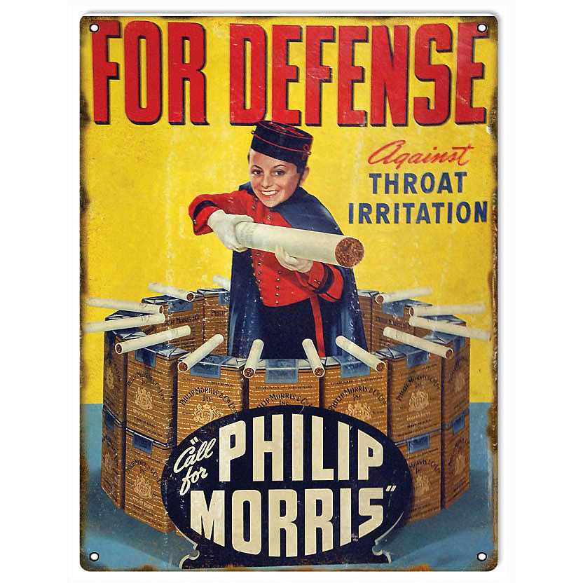 For Defense: Philip Morris Metal Sign Main Image