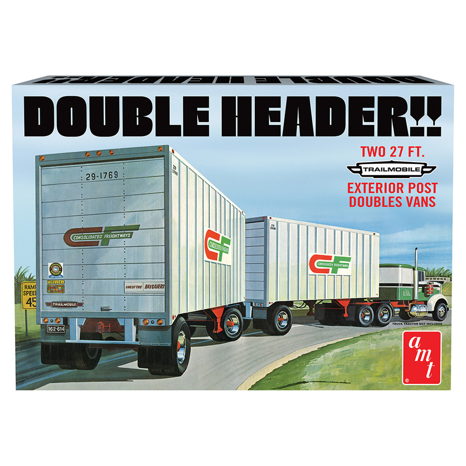Double Header Tandem Van Trailers 1/25 Kit Main Image