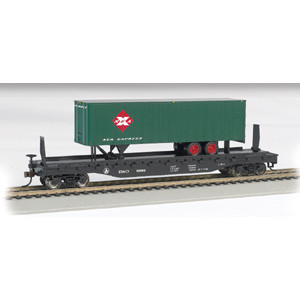 52 ft 6" Flatcar w/ 35 ft Trailer - B&O/REA Main Image
