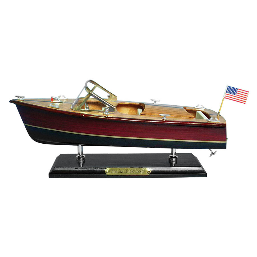 Chris-Craft Triple Cockpit 14" Wooden Display Model Main Image