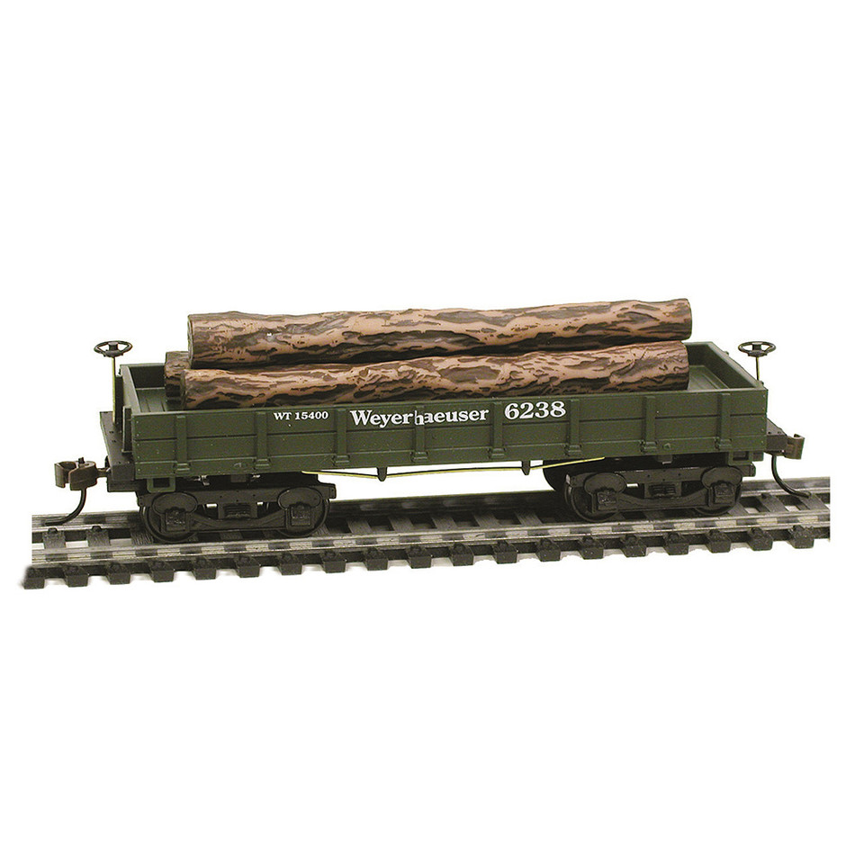 1860 Log Car - Wooden Vintage Freight Car-HO Scale Main Image