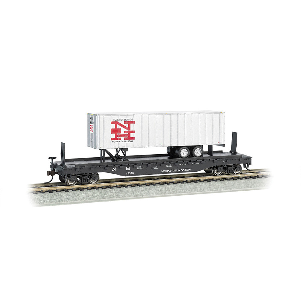 52 ft 6" Flatcar w/ 35 ft Trailer - New Haven Main Image