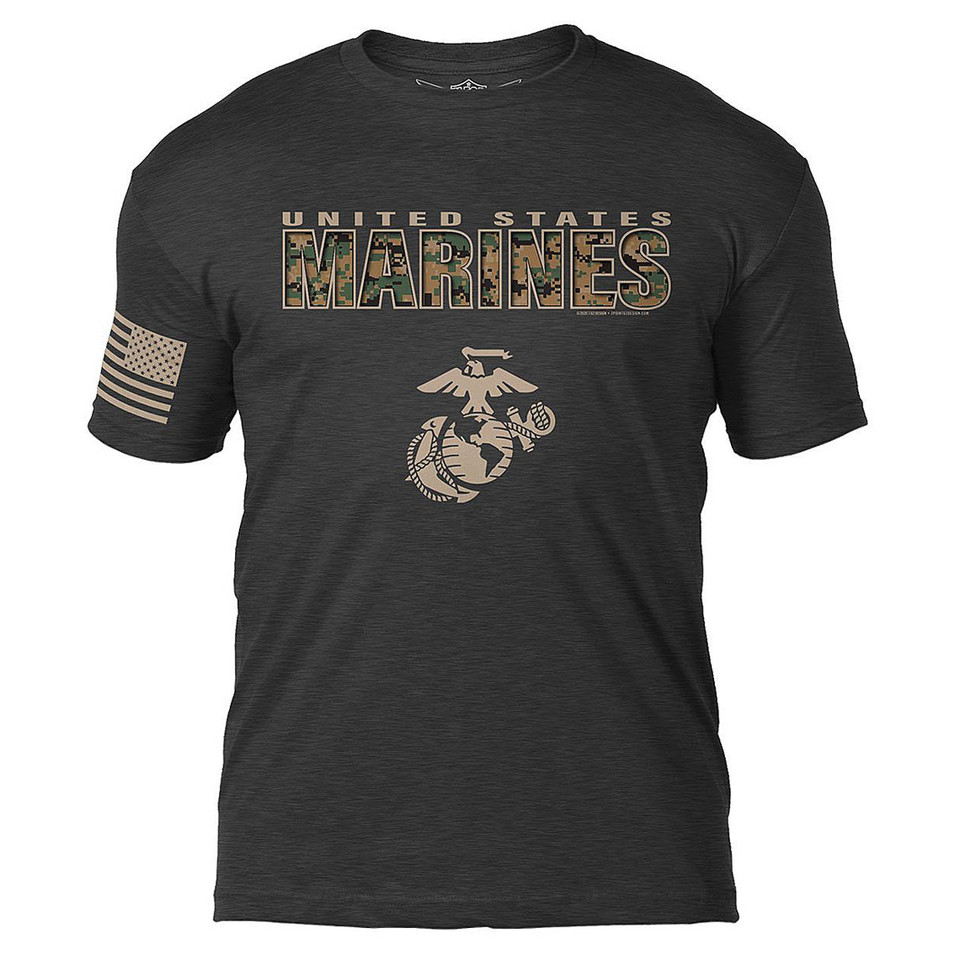United States Marines Camo Text T-Shirt Main Image