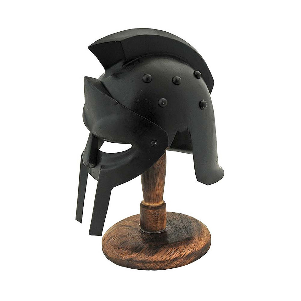 Miniature Gladiator Helmet with Stand - Black Main Image