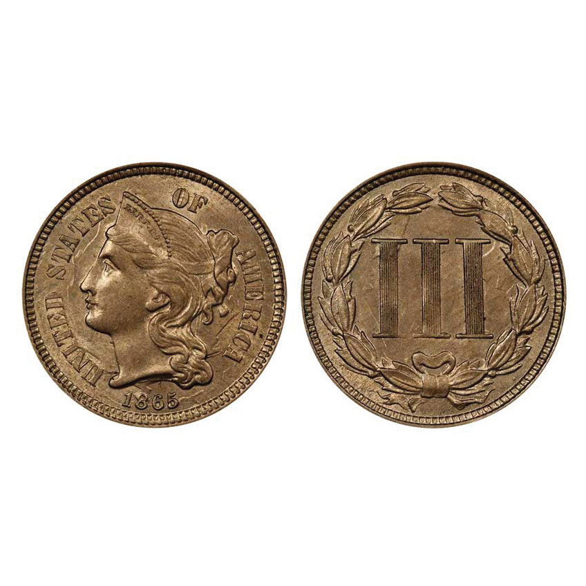 1865 U.S. 3-Cent Coin Main Image
