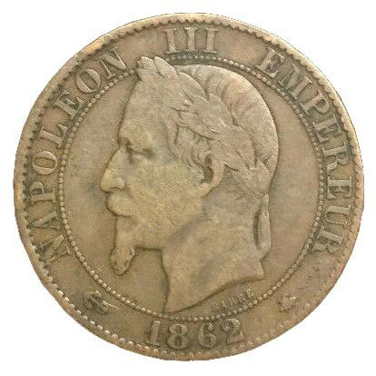 Napoleon III Bronze 5 Centimes Coin Clear Box Main Image