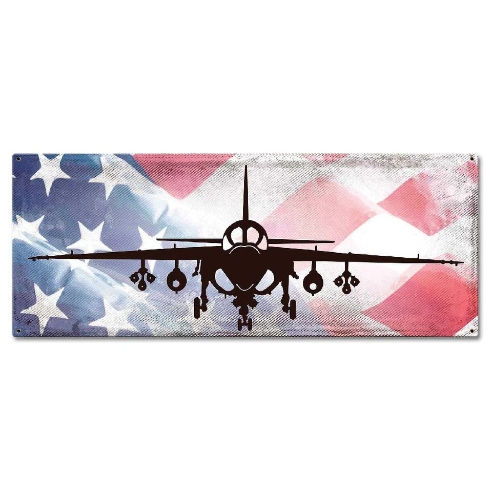 A-6 Intruder with Flag Metal Sign Main Image