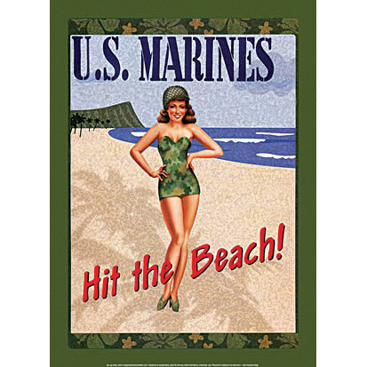 U.S. Marines: "Hit the Beach!" Metal Sign Main Image