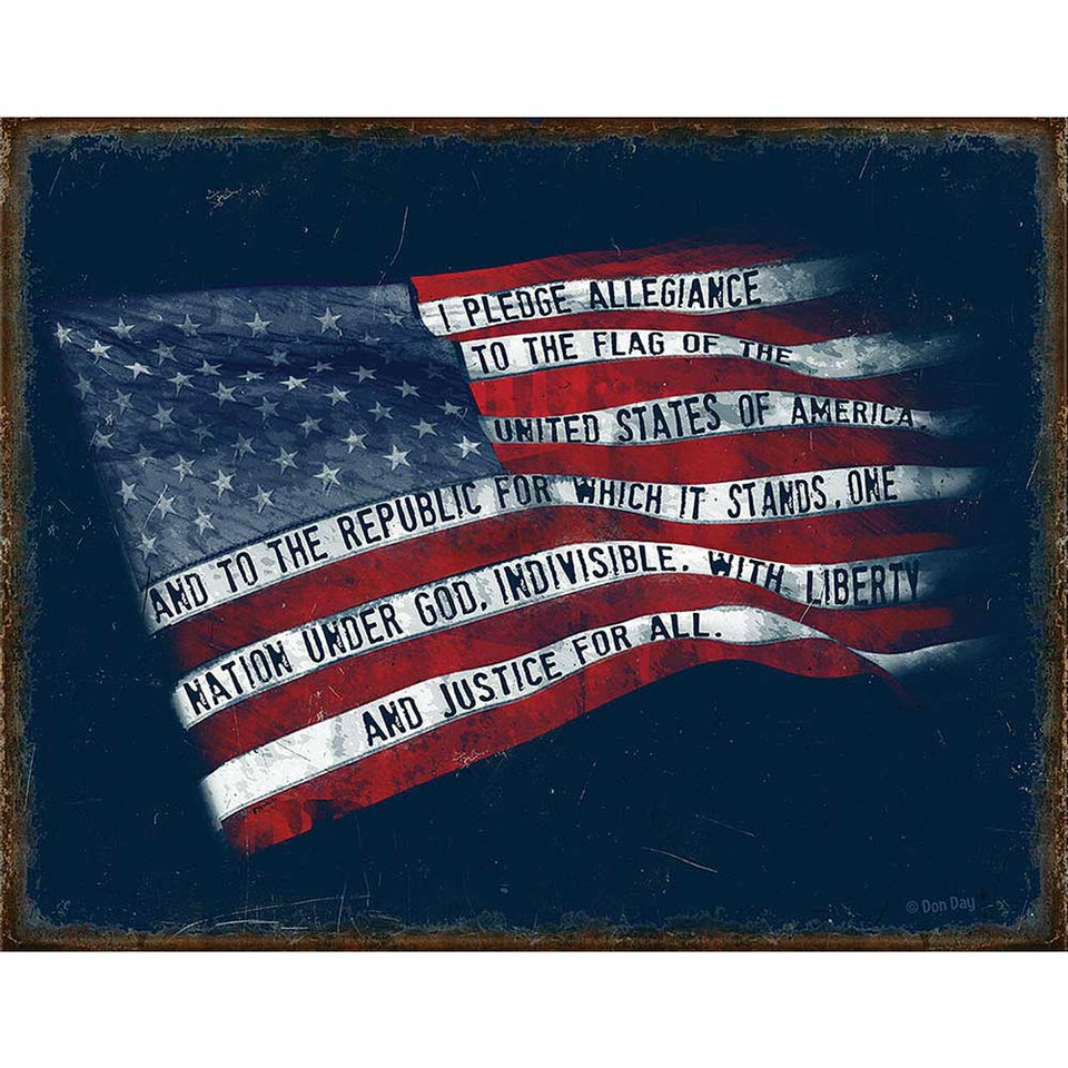 Flag Pledge Metal Sign Main Image