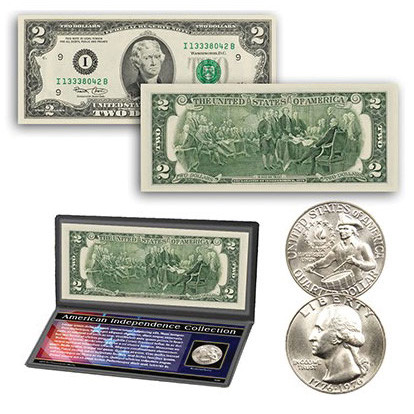 American Independence Set: $2 Bill and Quarter Main Image