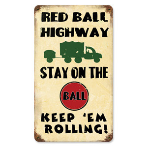 Red Ball Highway Metal Sign Main Image