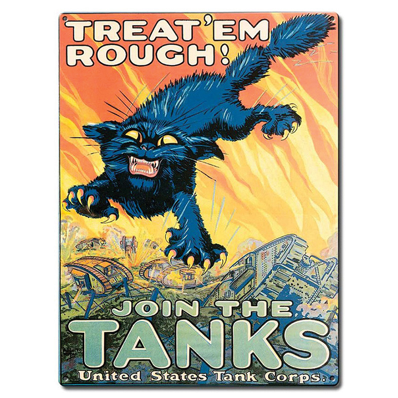 Treat 'Em Rough Metal Sign Main Image