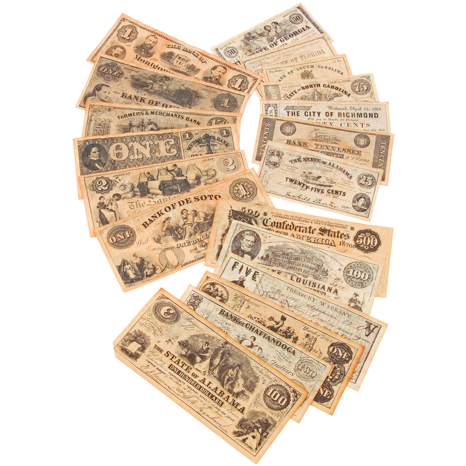 18-piece Civil War Replica Currency Set Main Image