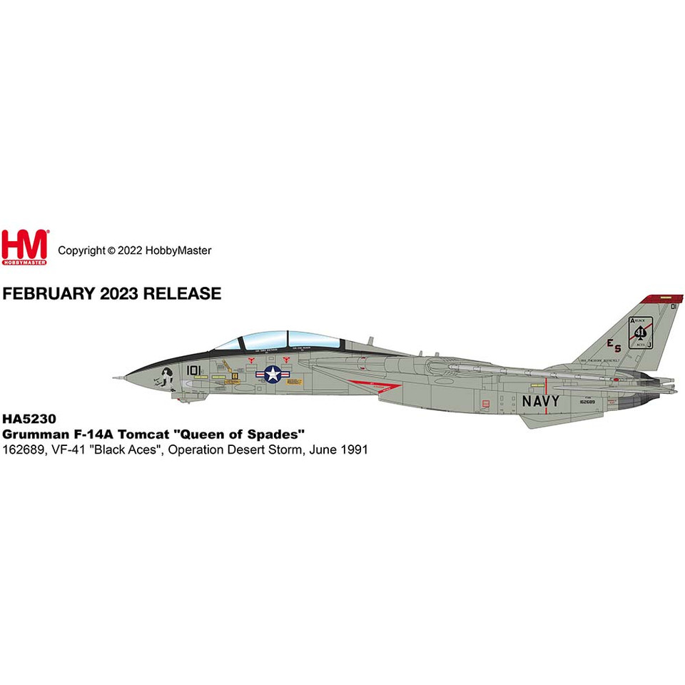 F-14A Tomcat 1/72 Die Cast Model - HA5230 VF-41 "Black Aces", Operation Desert Storm, June 1991 Main Image