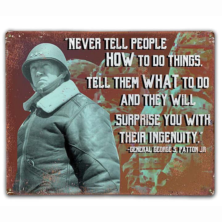 Patton: Tell Them What To Do Metal Sign Main Image