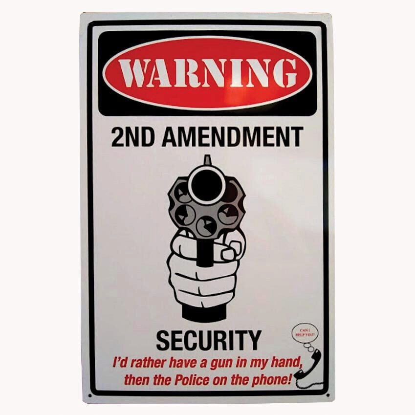 2ND AMENDMENT SECURITY METAL SIGN (SIGM785) Main Image