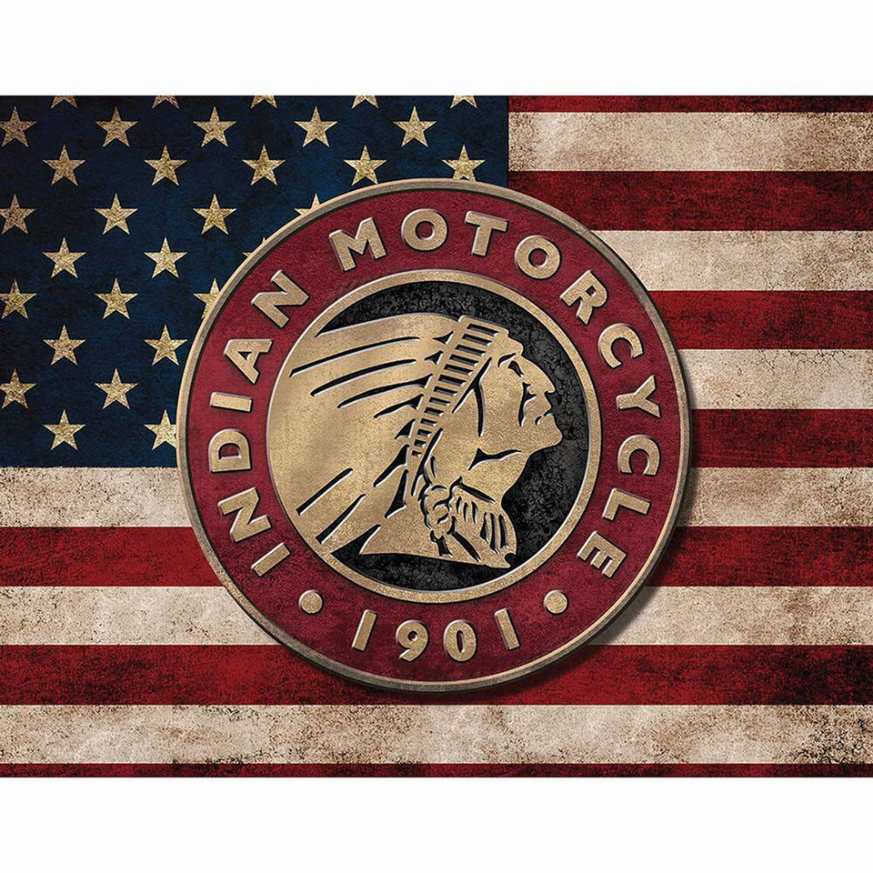 Indian Motorcycle Flag Metal Sign  (2520) Main Image