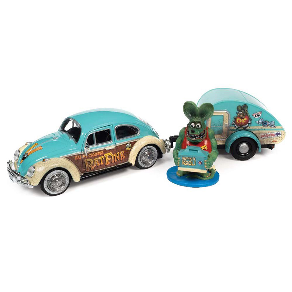 1966 Rat Fink VW Beetle w/Tear Drop Trailer & Rat Fink Figure Main Image