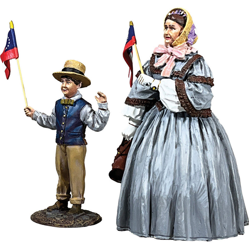 Mother and Son Waving Flags 1:30 Figures William Britain (35024) Main Image
