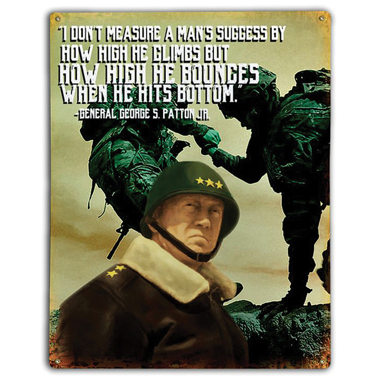 Patton "Measures a Man" Metal Sign LS424 Main Image