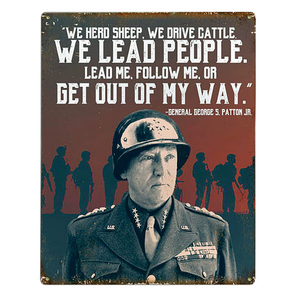 Patton "Lead People" Metal Sign     LS421 Main Image