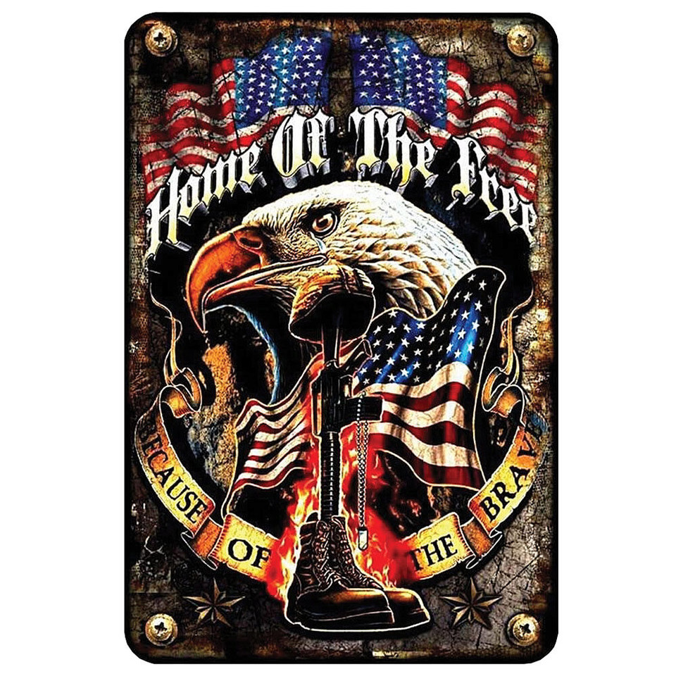 Home of the free Metal Sign  S4S2106 Main Image
