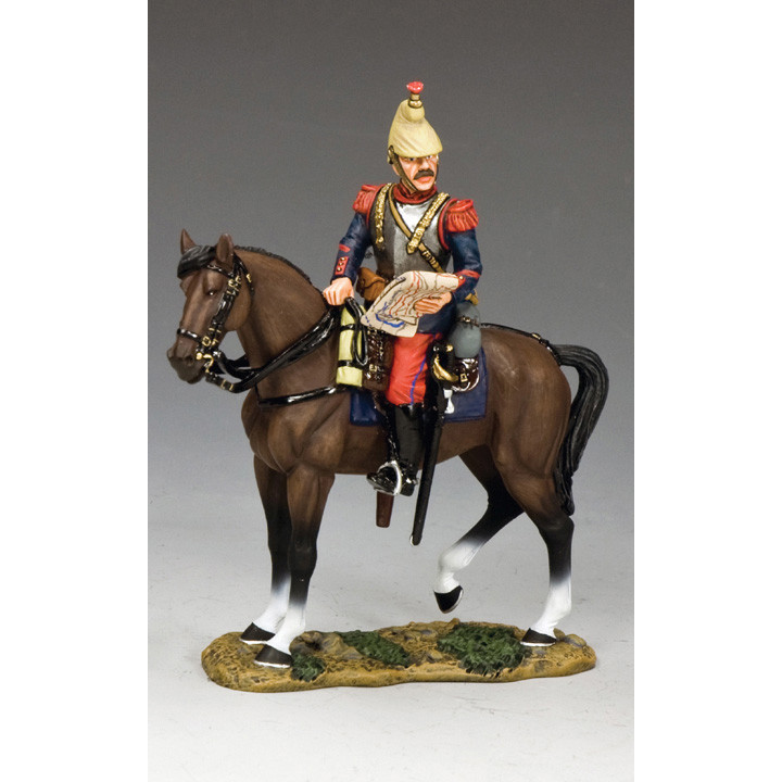 French Cuirassier Studying Map on Horseback 1/30 Figure Main Image