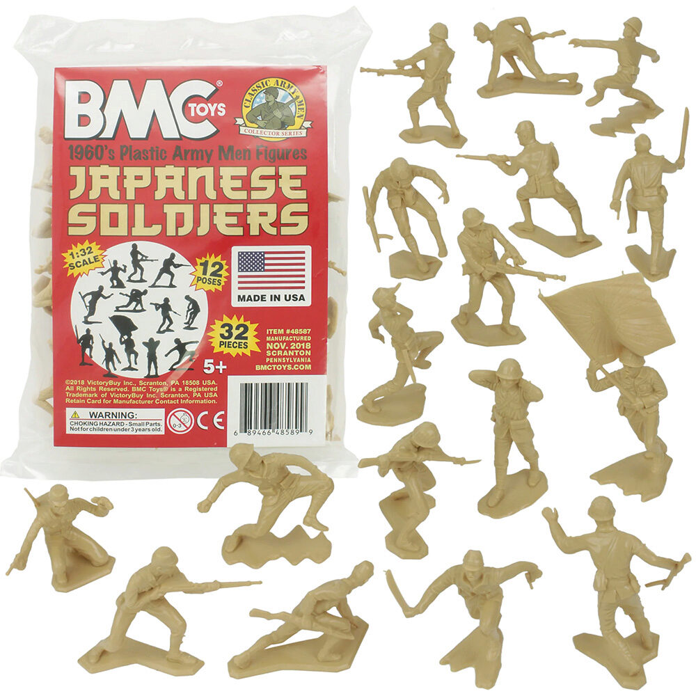 WWII Japanese Plastic Army Men 1/32 Figure Set BMC (48589