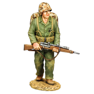 Figurine King & Country USMC067 Marine Sniper, 54mm, Plomb Peint, Neuve