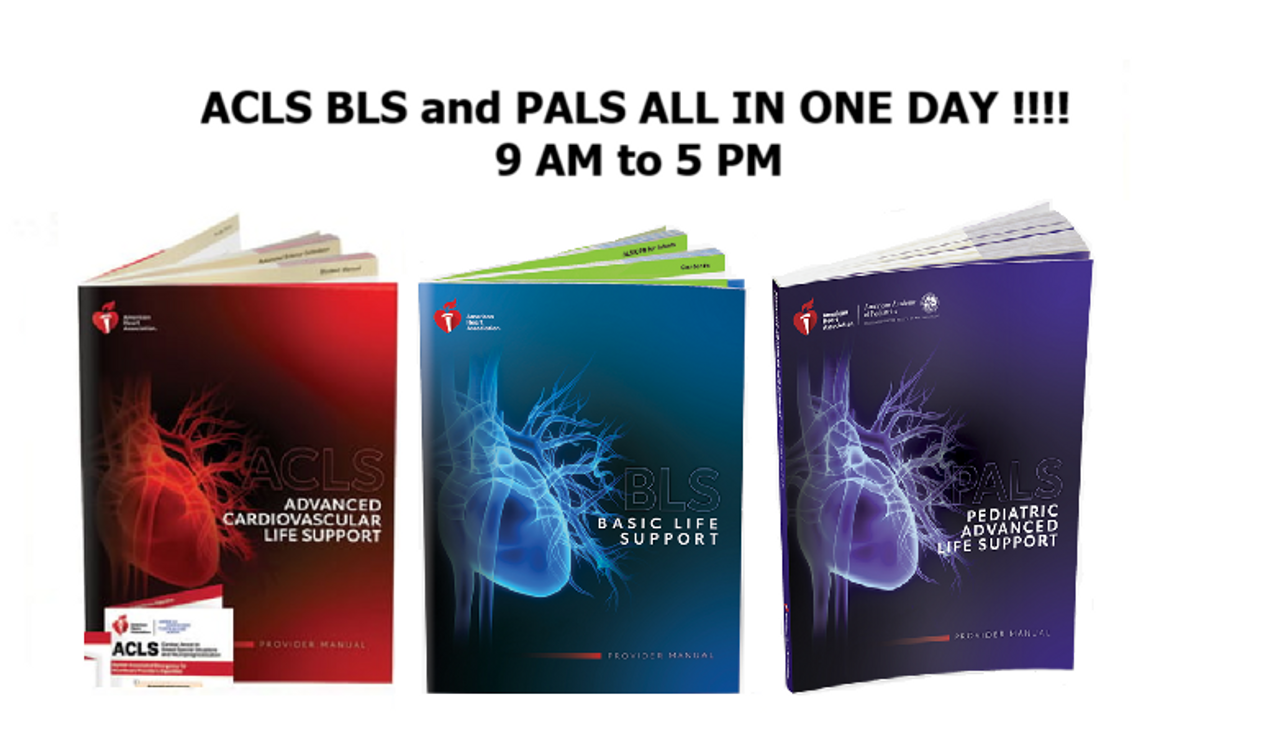 ACLS BLS PALS All in One Day + 3 FREE