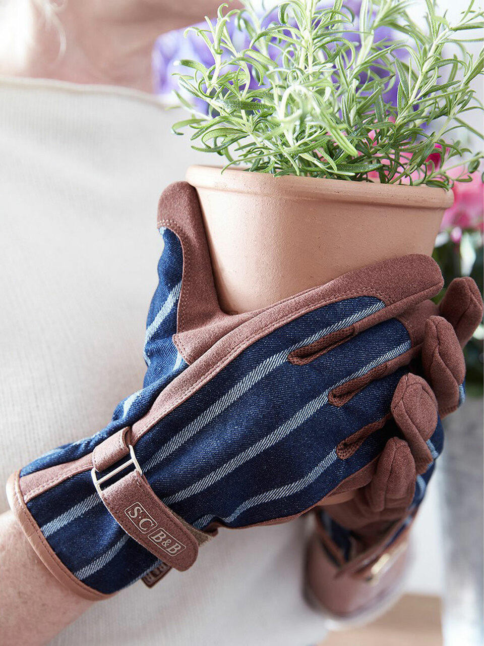 Burgon and Ball Sophie Conran Everyday Gloves - Ticking Navy
