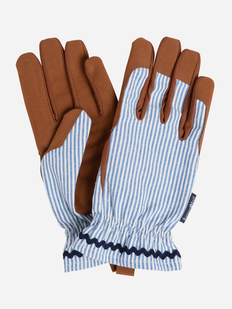 Burgon and Ball Womens Gardening Gloves - Blue Stripe 