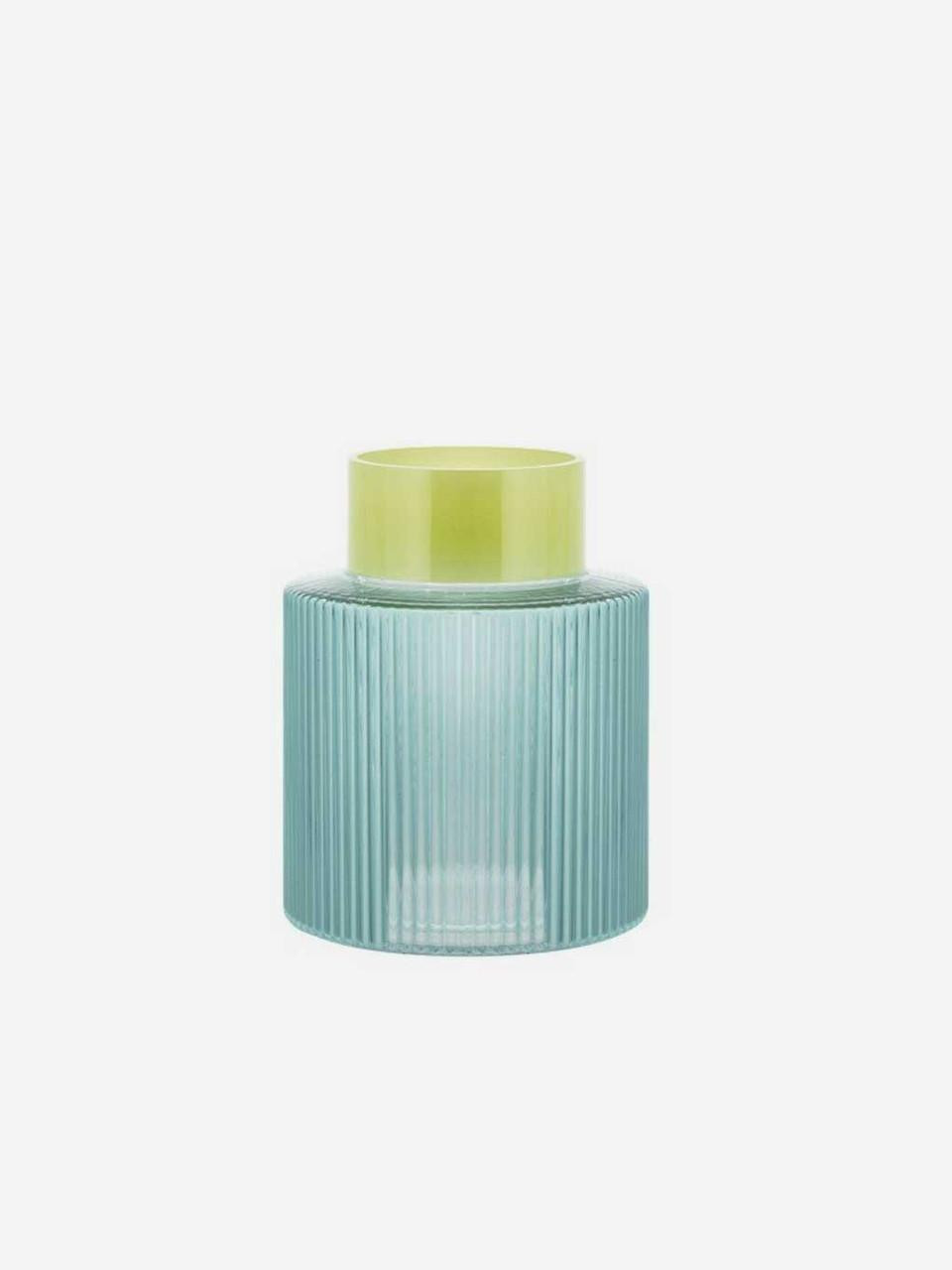 Remember Glass Groove Vase - Blue Remember Glass Groove Vase - Blue