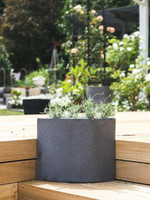 Urban Style Granite Look Corner Pot - Grey