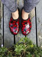 Sloggers Womens Waterproof Shoes - Sloggers Rain Shoes Red Poppies