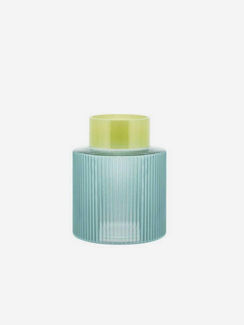 Remember Glass Groove Vase - Blue 