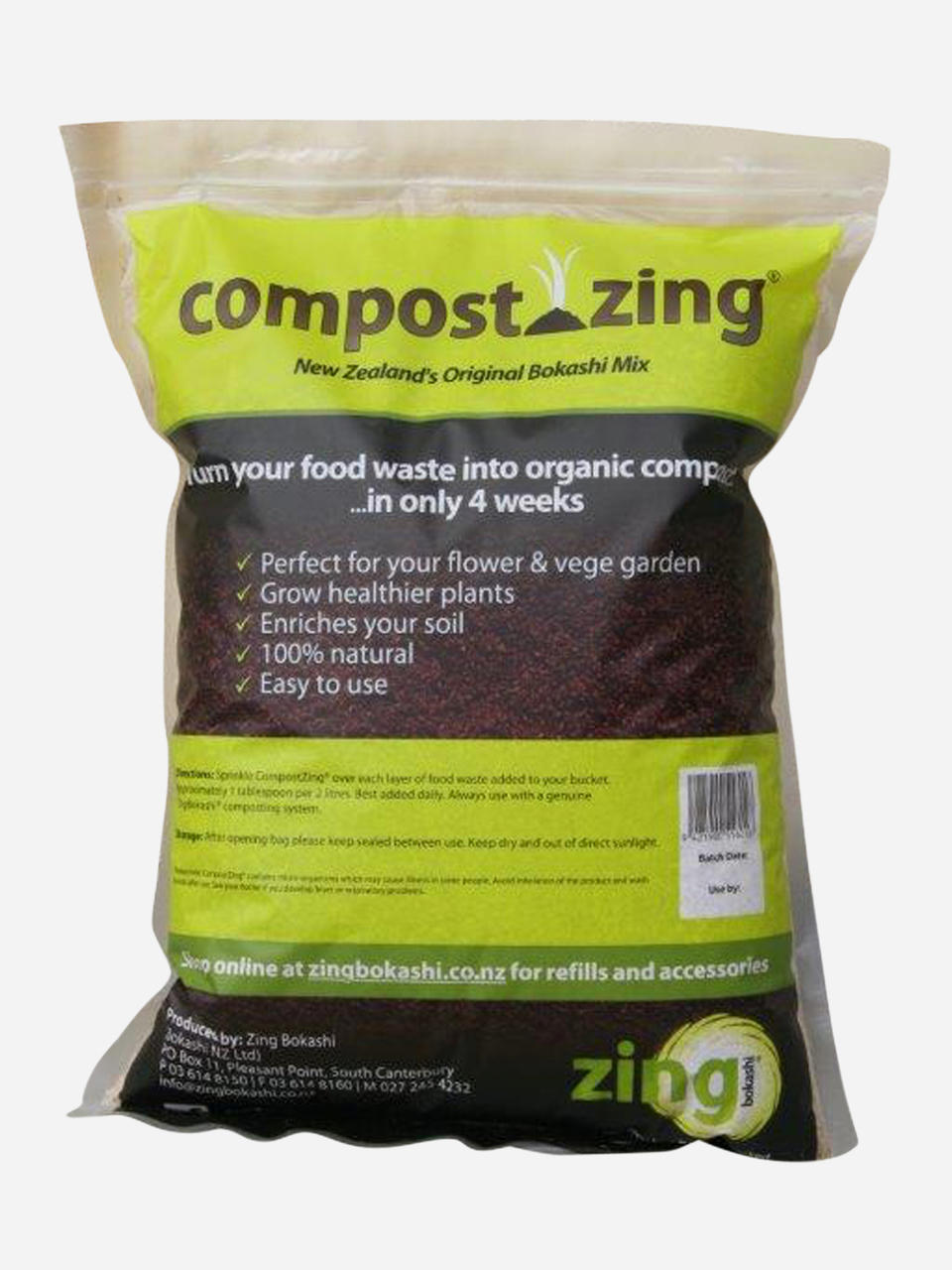 Bokashi Compost Zing 1kg bag Bokashi Composting Shop now at Gubba
