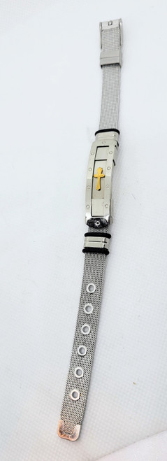 STAINLESS STEEL CROSS BRACELET