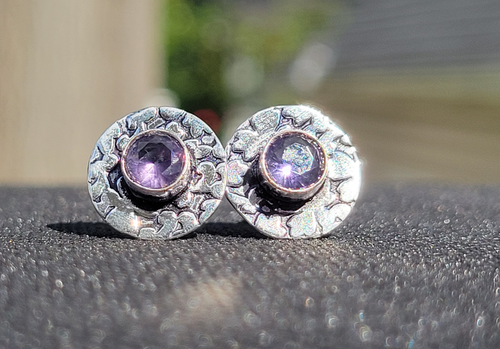 Amethyst Stud Earrings