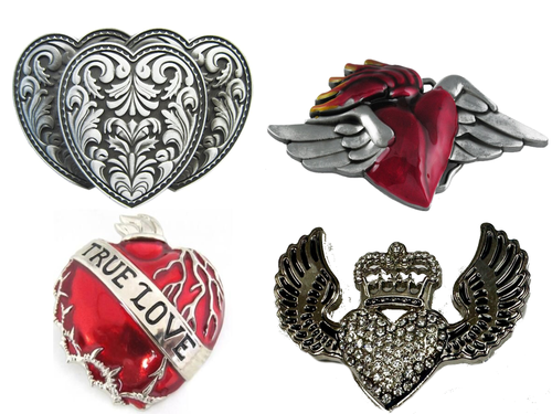 BELT BUCKLE COLLECTION #3 HEARTS