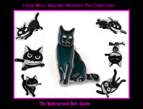 LITTLE MISS MURDER MITTENS  PINS