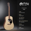 Martin Guitar X Series D-X2E Acoustic-Electric Guitar with Gig Bag, Sitka Spruce and KOA Pattern High-Pressure Laminate, D-14 Fret, Performing Artist Neck Shape