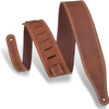 Levy's Leathers Butter Double Stitch 2.5" wide Garment Leather Guitar Strap; Deluxe Series - Brown (M17BDS-BRN)